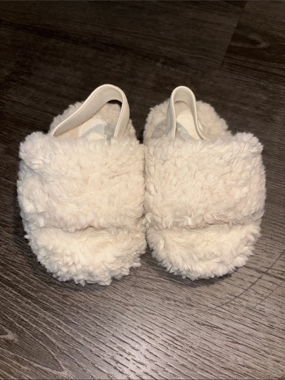 Cat & Jack Plush Faux-Sherpa Slip-On Slippers - Cream